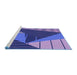 Sideview of Machine Washable Transitional Cobalt Blue Rug, wshpat377blu