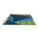 Sideview of Machine Washable Transitional Emerald Green Rug, wshpat377lblu