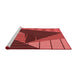 Sideview of Machine Washable Transitional Red Rug, wshpat377rd