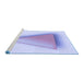 Sideview of Machine Washable Transitional Blue Rug, wshpat3771blu