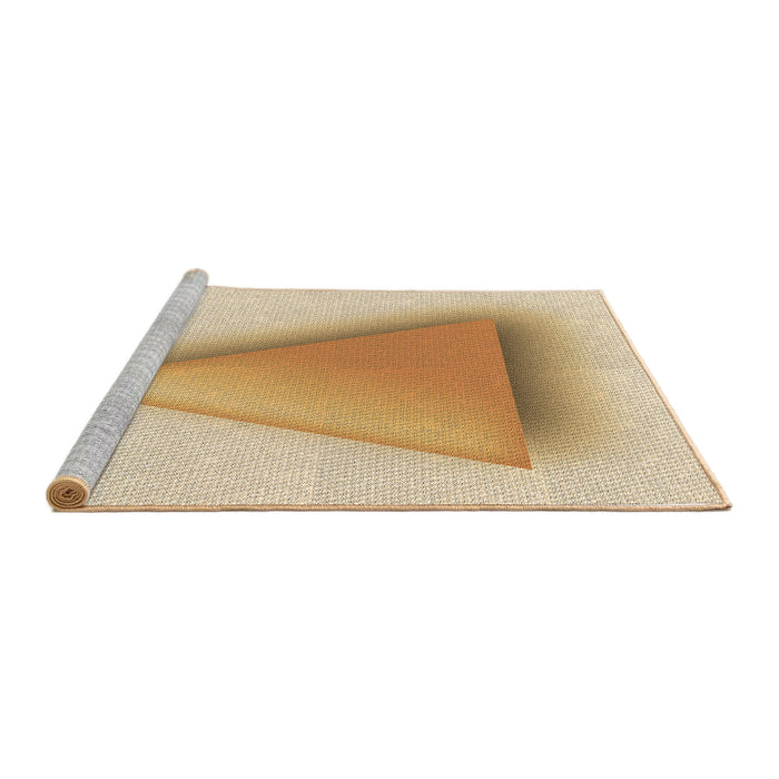 Sideview of Machine Washable Transitional Golden Blonde Gold Rug, wshpat3771brn