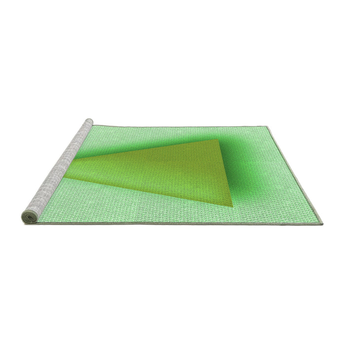 Sideview of Machine Washable Transitional Green Rug, wshpat3771grn