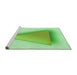 Sideview of Machine Washable Transitional Green Rug, wshpat3771grn