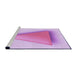 Sideview of Machine Washable Transitional Blossom Pink Rug, wshpat3771pur