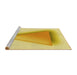 Sideview of Machine Washable Transitional Yellow Rug, wshpat3771yw