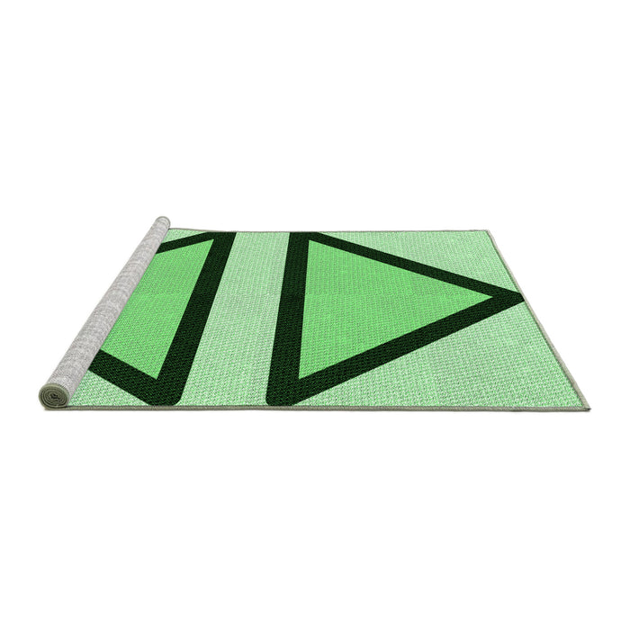 Sideview of Machine Washable Transitional Jade Green Rug, wshpat3772grn