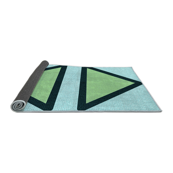 Thickness of Patterned Aquamarine Stone Green Rug, pat3772lblu