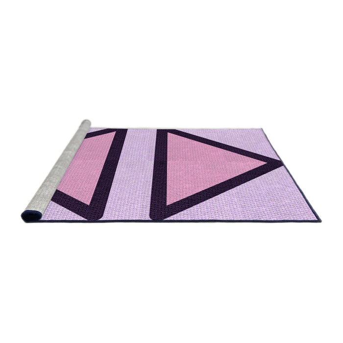 Sideview of Machine Washable Transitional Orchid Purple Rug, wshpat3772pur