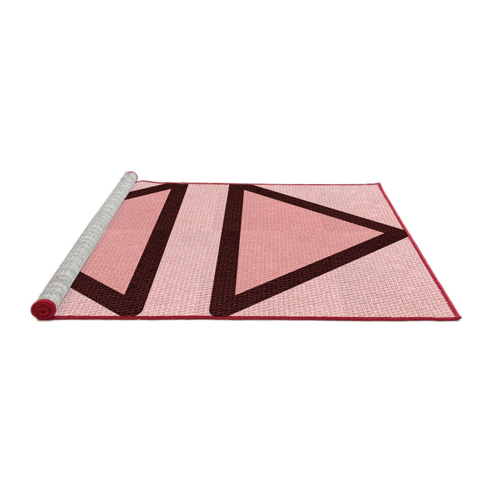 Sideview of Machine Washable Transitional Pink Rug, wshpat3772rd