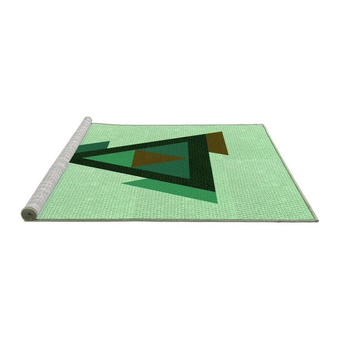 Sideview of Machine Washable Transitional Mint Green Rug, wshpat3773grn