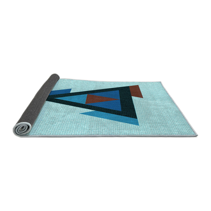 Thickness of Patterned Glacial Blue Ice Blue Rug, pat3773lblu