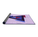 Thickness of Patterned Purple Flower Purple Rug, pat3773pur