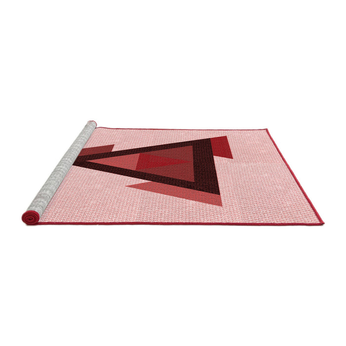 Sideview of Machine Washable Transitional Red Rug, wshpat3773rd