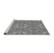 Sideview of Machine Washable Transitional Ash Gray Rug, wshpat3774gry