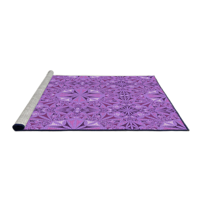 Sideview of Machine Washable Transitional Purple Rug, wshpat3774pur