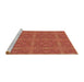 Sideview of Machine Washable Transitional Bright Orange Rug, wshpat3776brn