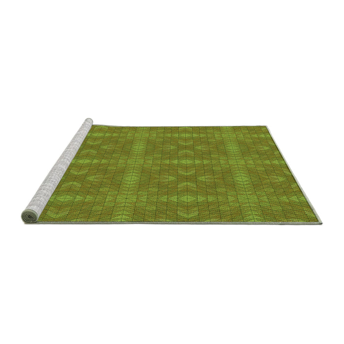 Sideview of Machine Washable Transitional Pistachio Green Rug, wshpat3776grn