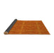 Thickness of Patterned Neon Orange Rug, pat3776yw