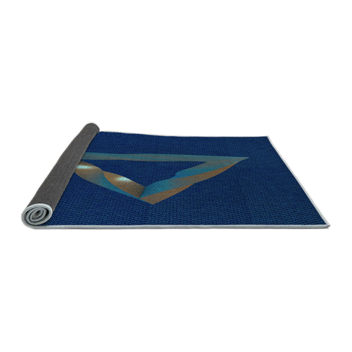 Thickness of Patterned Blue Rug, pat3777lblu