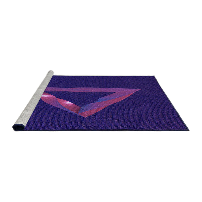 Sideview of Machine Washable Transitional Amethyst Purple Rug, wshpat3777pur