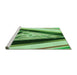 Sideview of Machine Washable Transitional Deep Emerald Green Rug, wshpat3778grn