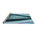 Sideview of Machine Washable Transitional Blue Rug, wshpat3778lblu