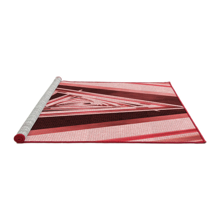 Sideview of Machine Washable Transitional Cranberry Red Rug, wshpat3778rd