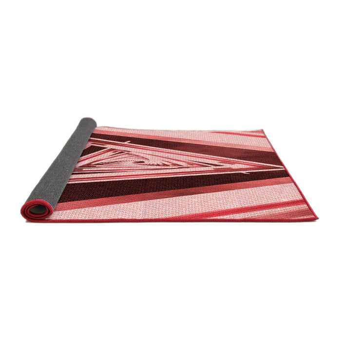 Thickness of Patterned Cranberry Red Rug, pat3778rd