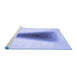 Sideview of Machine Washable Transitional Blue Rug, wshpat3779blu