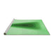 Sideview of Machine Washable Transitional Jade Green Rug, wshpat3779grn