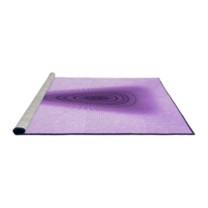 Sideview of Machine Washable Transitional Purple Rug, wshpat3779pur
