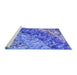 Sideview of Machine Washable Transitional Sky Blue Rug, wshpat3780blu
