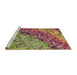 Sideview of Machine Washable Transitional Green Rug, wshpat3780brn