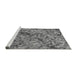 Sideview of Machine Washable Transitional Grey Gray Rug, wshpat3780gry