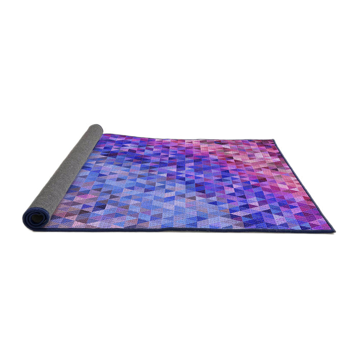 Thickness of Patterned Blue Violet Purple Rug, pat3780pur
