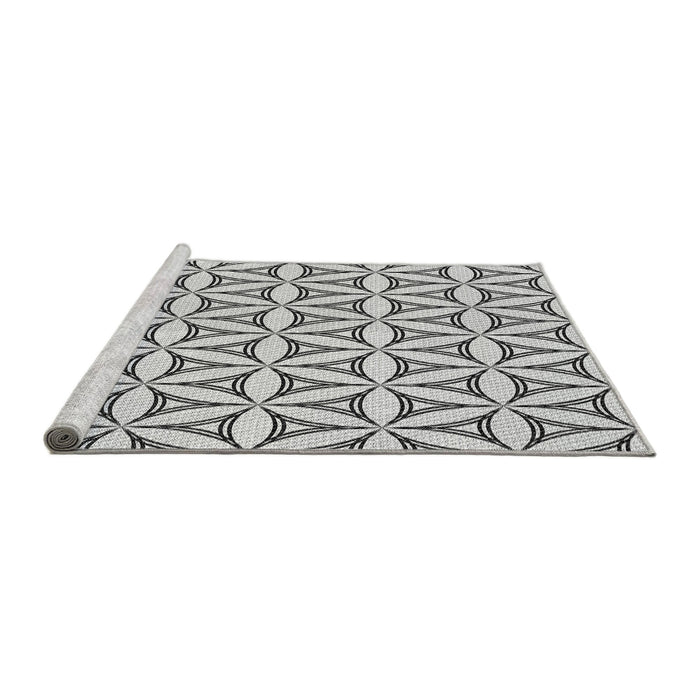 Sideview of Machine Washable Transitional Platinum Gray Rug, wshpat3781gry