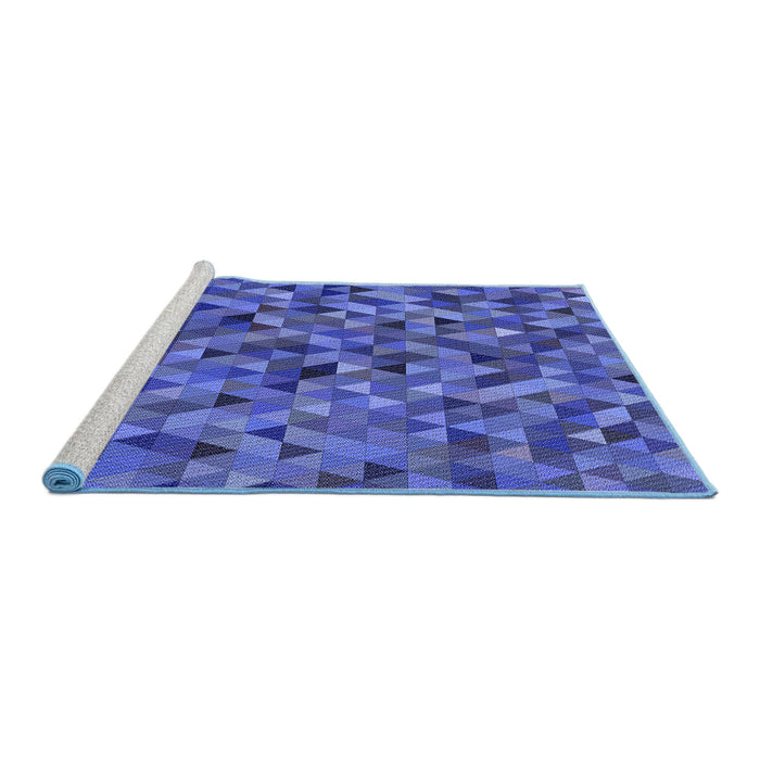 Sideview of Machine Washable Transitional Light Slate Blue Rug, wshpat3782blu
