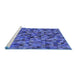 Sideview of Machine Washable Transitional Light Slate Blue Rug, wshpat3782blu