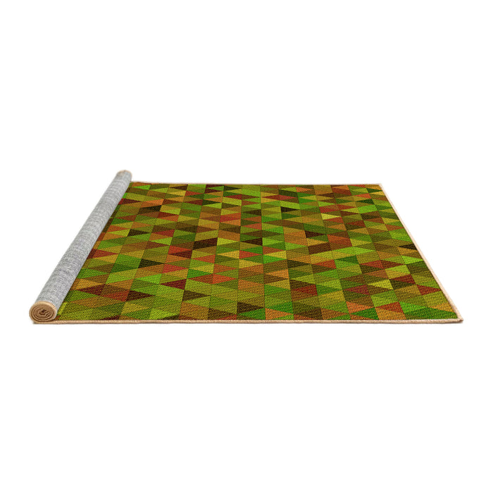 Sideview of Machine Washable Transitional Pistachio Green Rug, wshpat3782yw