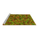 Sideview of Machine Washable Transitional Pistachio Green Rug, wshpat3782yw