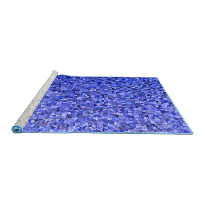 Sideview of Machine Washable Transitional Light Slate Blue Rug, wshpat3783blu