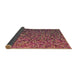 Thickness of Patterned Copper Red Pink Rug, pat3783brn