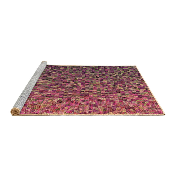 Sideview of Machine Washable Transitional Copper Red Pink Rug, wshpat3783brn