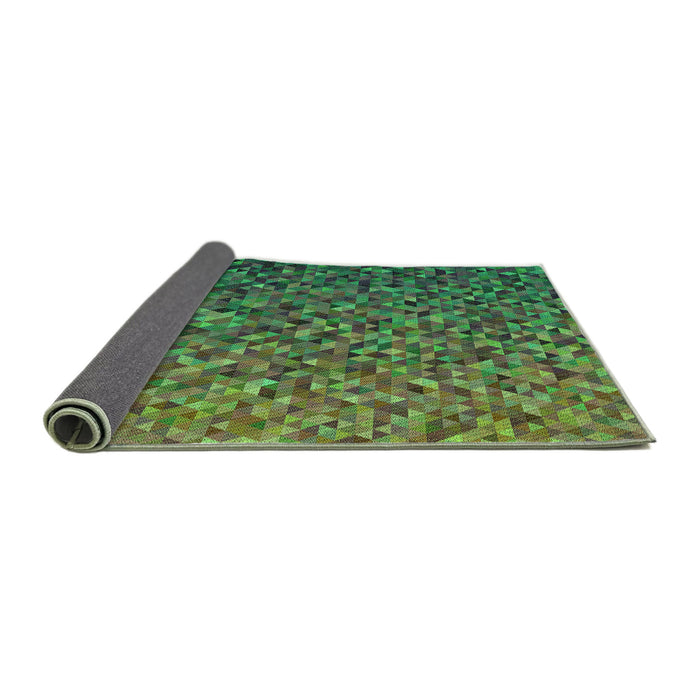 Thickness of Patterned Army Green Rug, pat3783grn