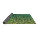 Thickness of Patterned Army Green Rug, pat3783grn