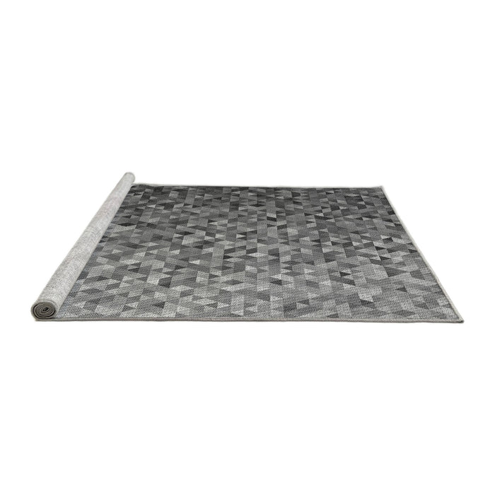 Sideview of Machine Washable Transitional Grey Gray Rug, wshpat3783gry