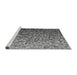 Sideview of Machine Washable Transitional Grey Gray Rug, wshpat3783gry