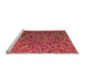 Sideview of Machine Washable Transitional Crimson Red Rug, wshpat3783org