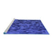 Sideview of Machine Washable Transitional Blue Rug, wshpat3784blu