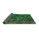 Thickness of Patterned Dark Forest Green Rug, pat3784grn